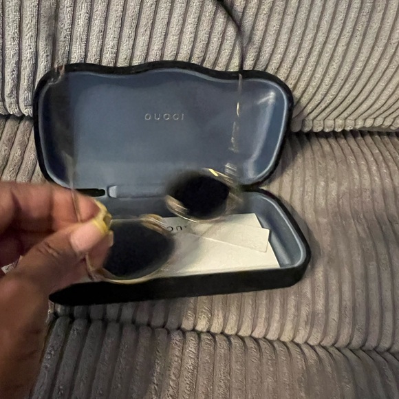 GUCCI 
Round Frame Sylvie Web Sunglasses GG0105S Gold - Picture 5 of 11